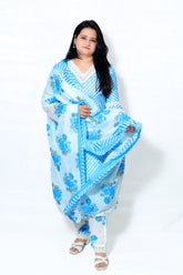 Sky Blue Floral Elegance
