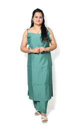 Elegant green noodle strep Kurti Palazzo