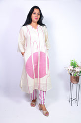 Linen cotton A-Line kurta pants