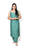 Elegant green noodle strep Kurti Palazzo