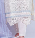 Beautifull creamy white suite gota patti work on kurta  Organza dupatta