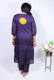 Puple mull cotton A-Line kurta pant