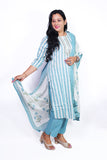 Premium cotton suit with handblock dupatta
