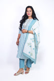 Premium cotton suit with handblock dupatta