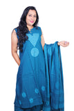 Printed cotton A-Line suit with palazzo soft mull dupatta