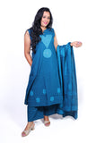 Printed cotton A-Line suit with palazzo soft mull dupatta