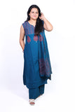 Printed cotton A Line suit with palazzo soft mull dupatta