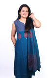 Printed cotton A Line suit with palazzo soft mull dupatta