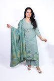 Pastel green beautiful embroidery on the kurta